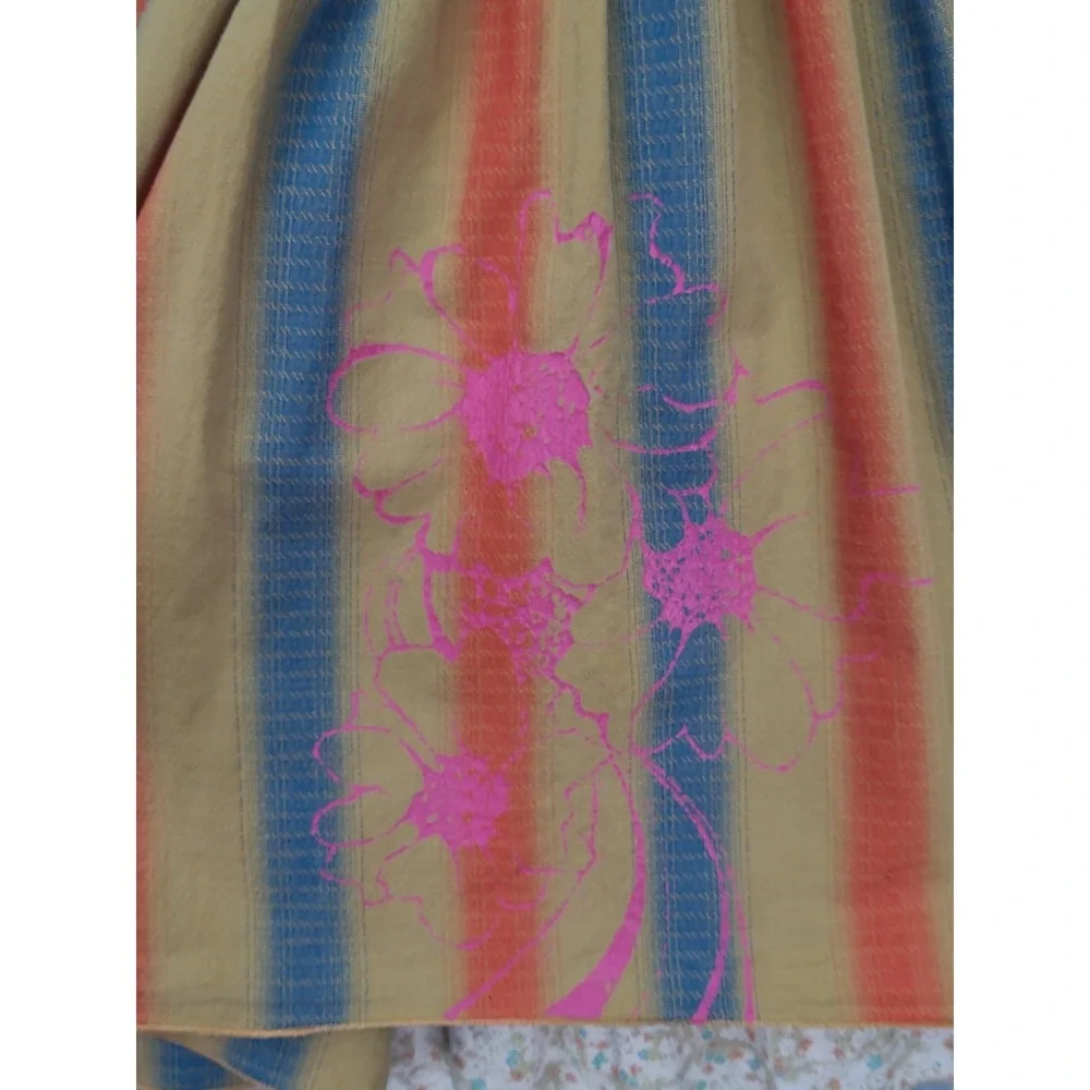 Bebe‎ Multi Colored Striped Pleated Skirt Sz Small Lined Boho Made in USA